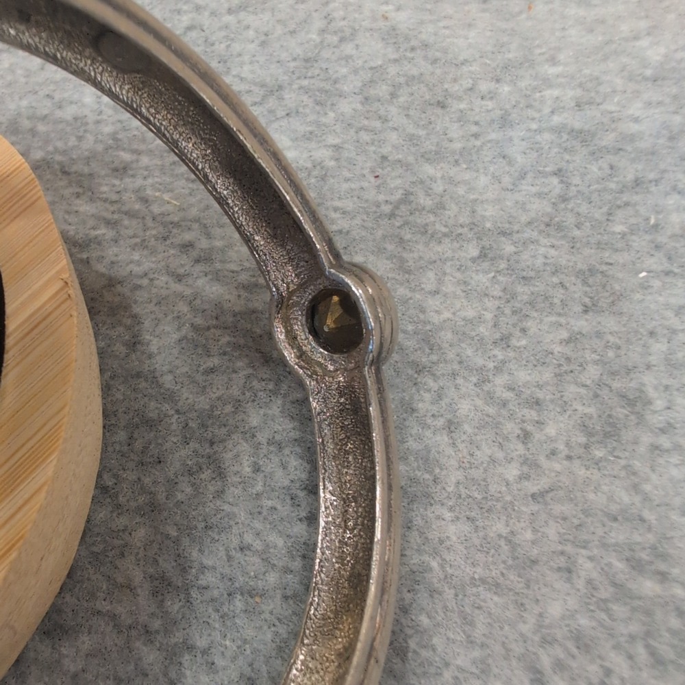Vintage Silver Tone Bangle Bracelet Clear Crystal Accent Statement - Picture 3 of 4